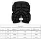 Black padded hip protector with molded panels and raised back padding detail