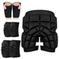 Black padded hip protector set with molded guards for elbows, wrists, and hands