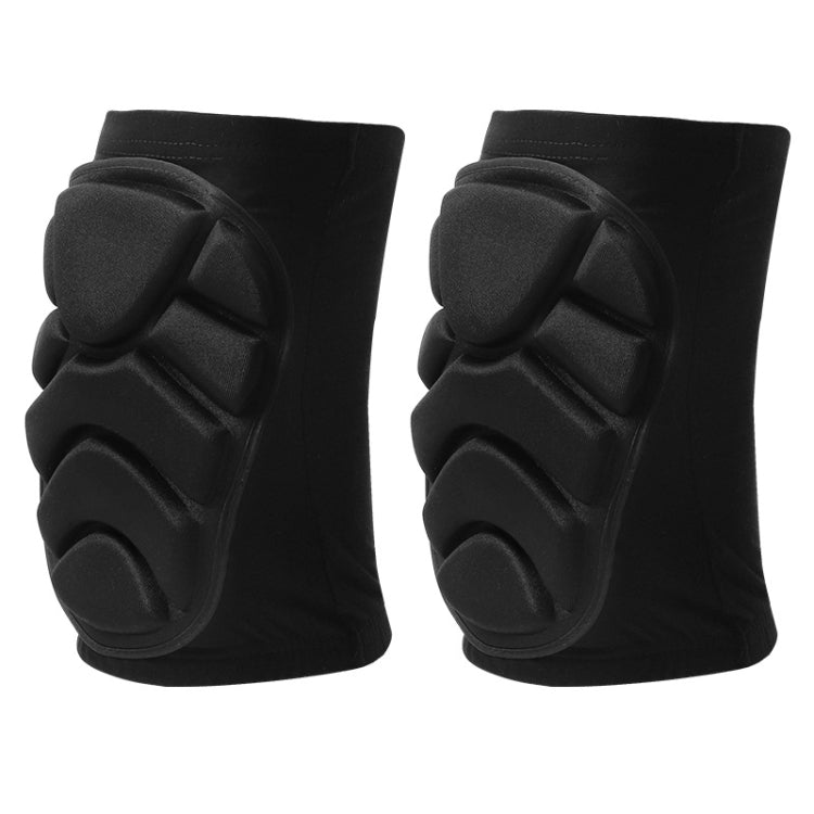 Black protective knee pads with contoured molded shell, set of two