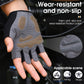 Half-finger cycling gloves with anti-slip perforated palm and wear-resistant patches