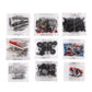 Robot building blocks spare parts in plastic bags, assorted gears, rods, and connectors