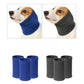 Set of blue and dark grey ribbed knit dog headscarves