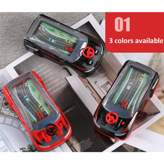 Two-player car battle toy set with three cars in red and black, clear screens