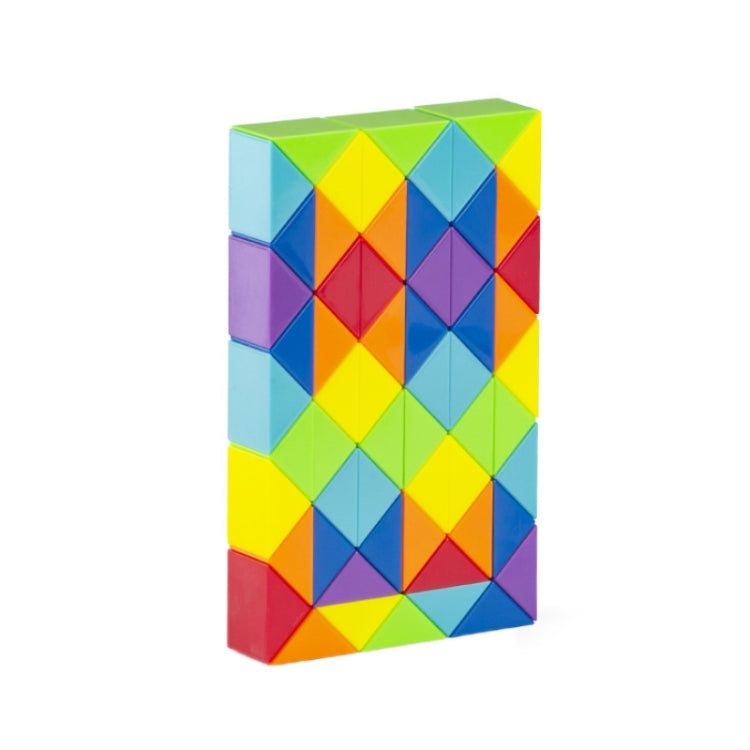 Rainbow segment puzzle cube with multi-color diamond blocks, solid construction