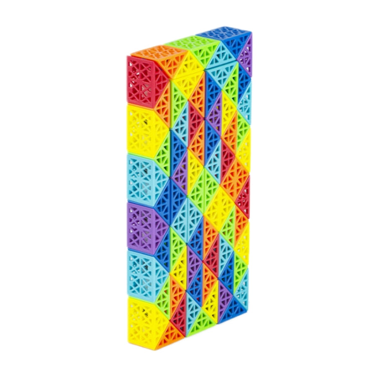 Multicolor segment magic ruler puzzle toy with interlocking blocks, upright