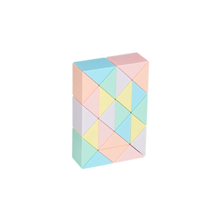 Pastel segment magic ruler puzzle toy with interlocking blocks, cube shape