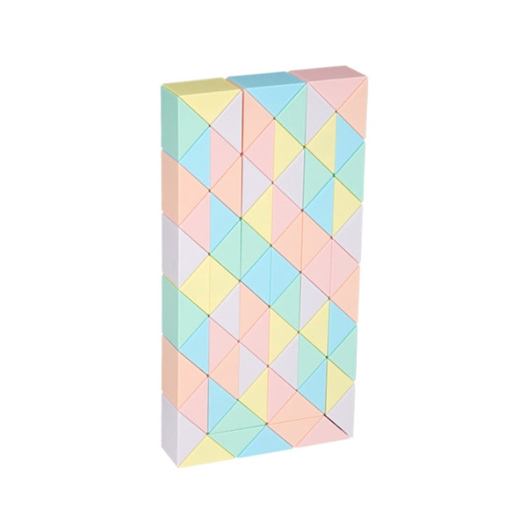 Pastel magic ruler puzzle toy with interlocking blocks, side view