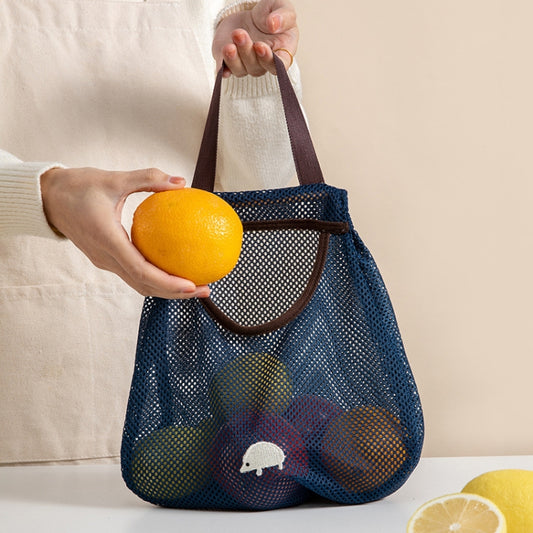 yq007 Kitchen Multi-Function Wall Hanging Fruits And Vegetables Storage Bags Portable Hollow Mesh Bag, Orange Yellow, Rose Red, Blue