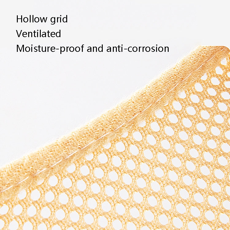 Close-up of orange hollow mesh fabric for breathable wall-hanging produce bag