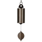 Bronze metal wind chime cylinder with hanging ring and leaf clapper