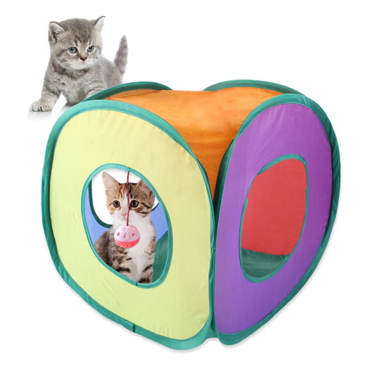 B18210 Square Cat Tunnel Can Storage Folding Cat Channel