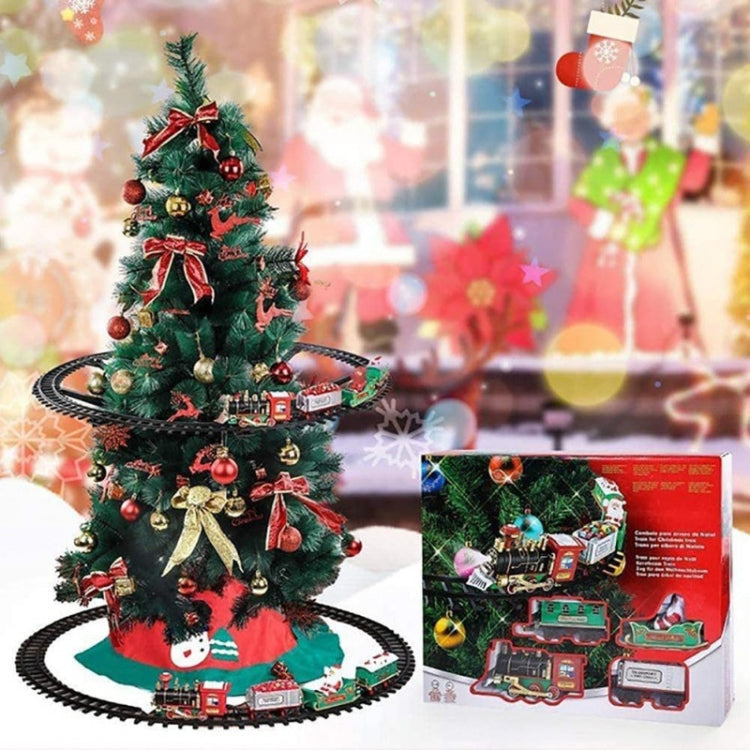 Christmas tree train rail car model with lit-style track and product box