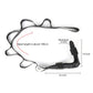 Black foot brace strap set with adjustable padded ankle support, length measurement view