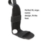 Black adjustable ankle and foot support brace with cushioned wrap and heel opening