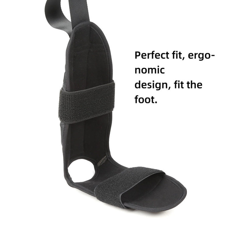 Black adjustable ankle and foot support brace with cushioned wrap and heel opening