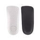 Pair of breathable half pad exercise insoles, white and black, textured grippy surface