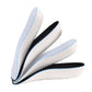 Set of half pad insoles with textured white base, black insert, and blue edge trim