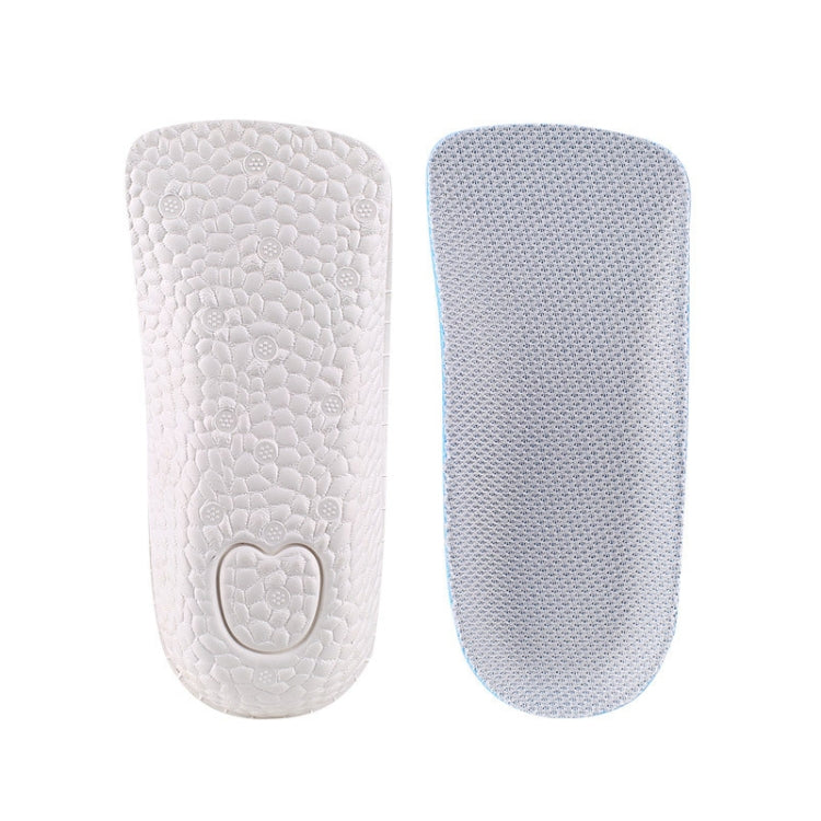 Half pad exercise insoles pair with textured cushioning, white and light blue