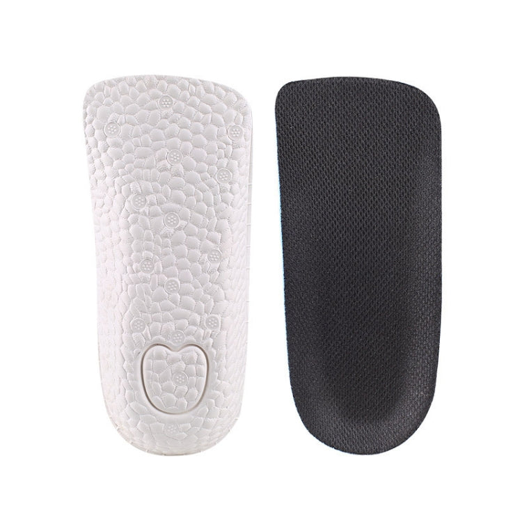 Half pad exercise insoles pair with textured cushioning, white and black