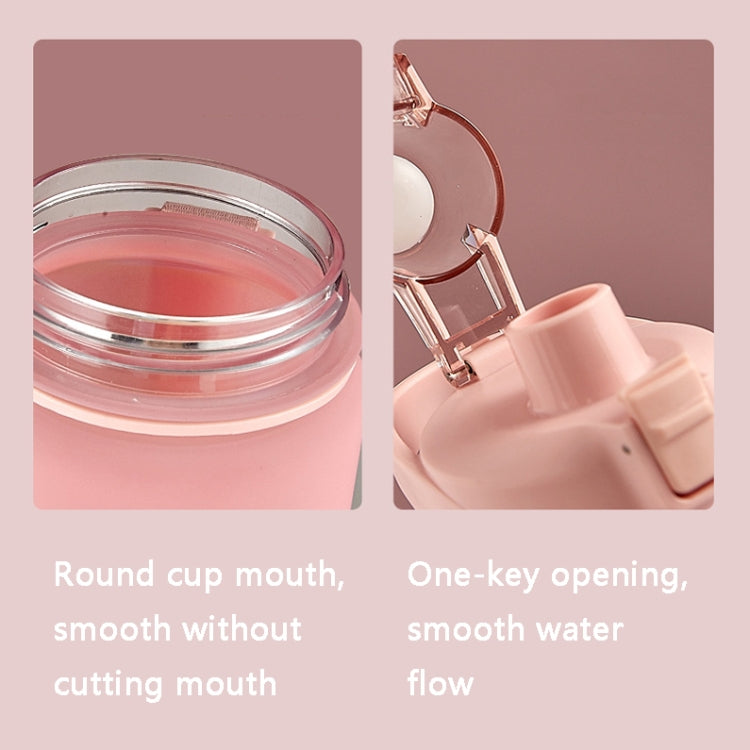 Sports water bottle close-up showing round cup mouth and one-key opening lid