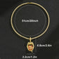 Gold rhinestone choker necklace with dangling lips tongue pendant, single-row chain.