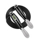 Electronic counting skipping rope with wire, black handles with LCD display and black coiled rope