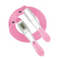 Electronic counting skipping rope with wire, pink handles with LCD display and pink coiled rope