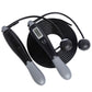 Electronic counting skipping rope with wire, black handles, LCD display, and black coiled rope