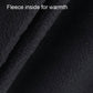 Fleece-lined black fingerless gloves, textured fleece interior