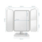 Three-sided folding LED makeup mirror lamp with glowing LED light border and panels