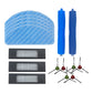 Robot vacuum cleaning accessory set with blue mop pads, rollers, filters, and side brushes
