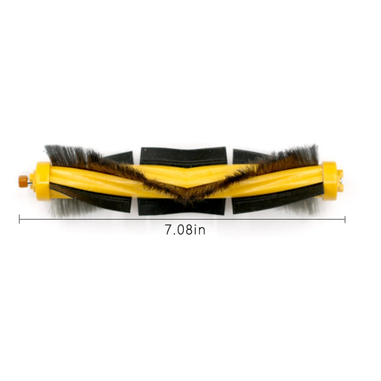 Main roller brush with black and yellow bristles for robot vacuum cleaning