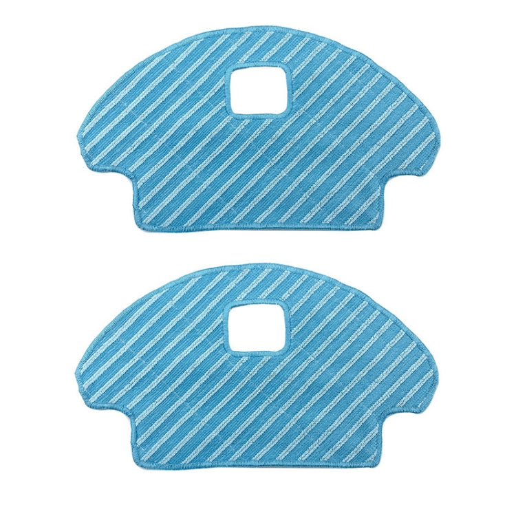 Two blue striped microfiber cleaning pads with handle cutout
