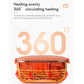 Heating lunch box cutaway with 360° circulating heating design and orange base