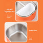 Orange electric lunch box with removable fruit and vegetable divider and frosted liner
