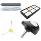 Robot accessory set with main brushes, filter, side brush, and steering wheel caster