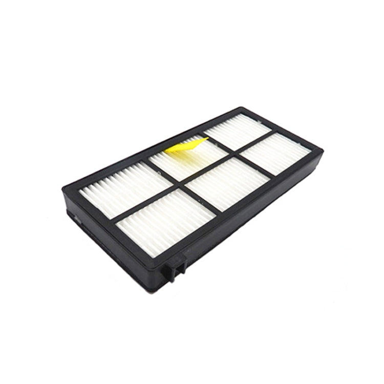 Replacement filter cartridge with black frame, white pleated media, and yellow accent