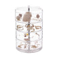 Clear acrylic rotating jewelry organizer with four stacked circular tiers