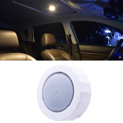 White octagonal car ceiling reading light with round LED panel