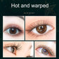 Curled eyelashes on model after using heated eyelash curler