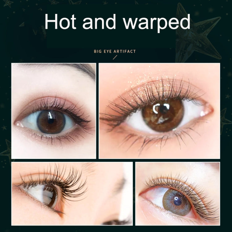 Curled eyelashes on model after using heated eyelash curler