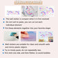 Wall sticker how-to use card showing steps and colorful bunny design