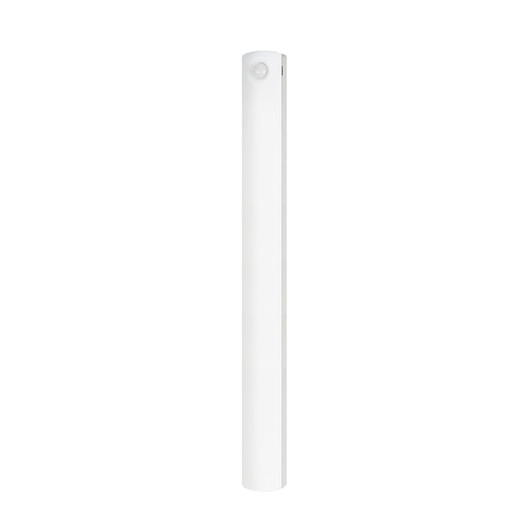 Rechargeable magnetic LED light bar in white, slim vertical design with small button