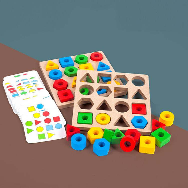 Geometric Figures Matching Blocks Children Puzzle Toy, For Single, For Double