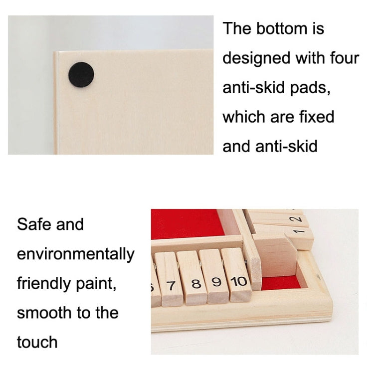 Four-sided flop board game base with anti-skid pad and numbered wooden tracks