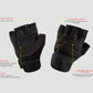 Black anti-slip exercise gloves with red accents, breathable perforated fabric and wrist fit