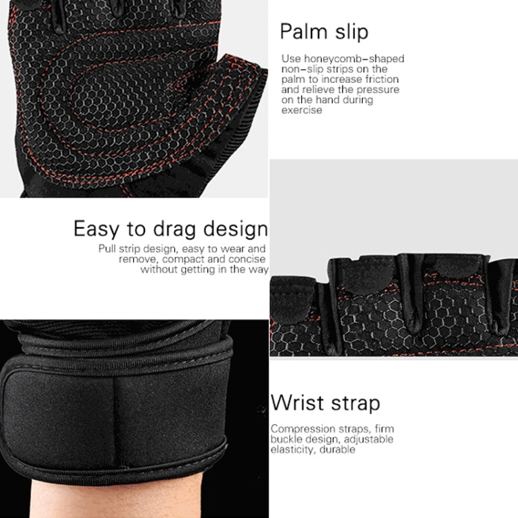 Black anti-slip gloves with non-slip honeycomb palm texture and cushioned finger areas