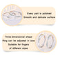 Adjustable silver Mobius twist ring set, polished open band design