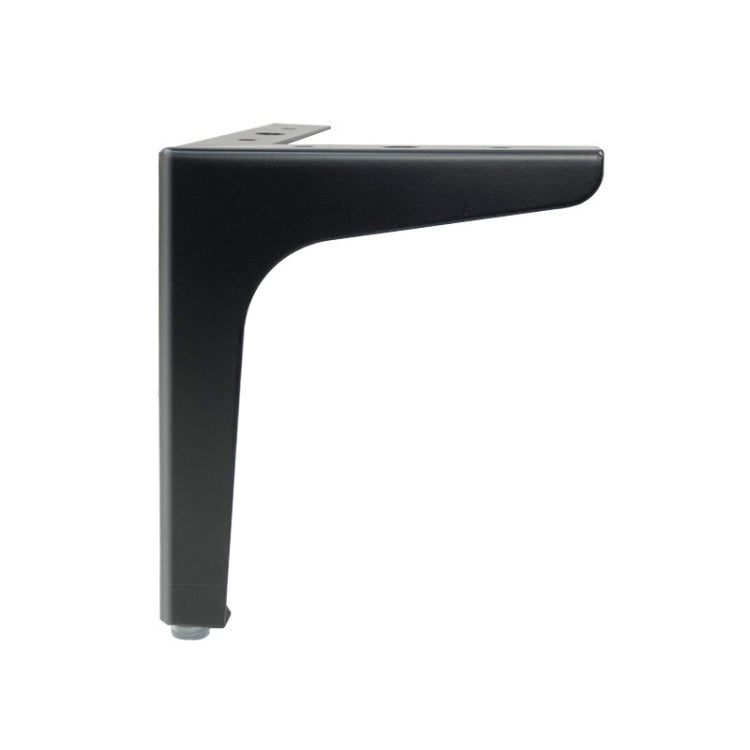 Metal TV cabinet leg, matte black finish, L-shaped corner support
