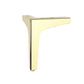 Metal TV cabinet leg, bright gold/yellow finish, angled L-shaped corner bracket